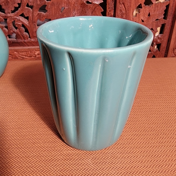 Vintage Vohann of California 3 Piece Teal Ceramic Bathroom set - Picture 11 of 12
